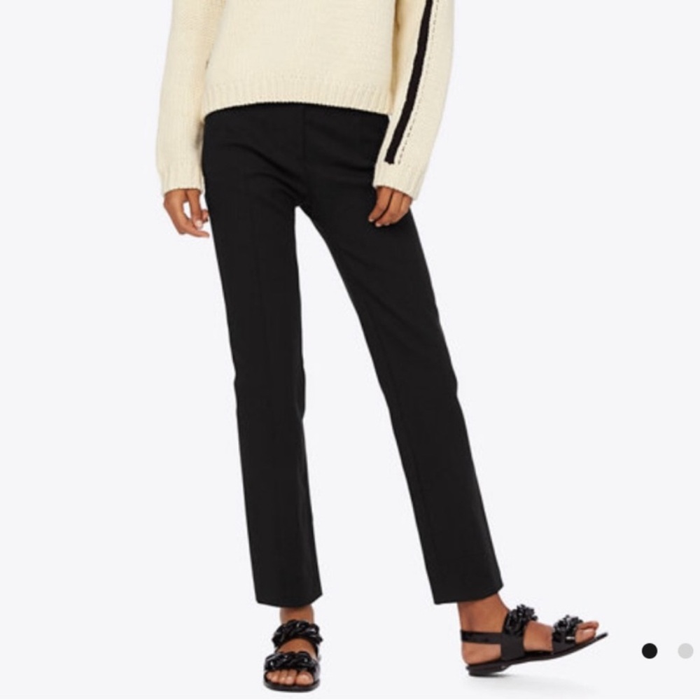 Tory Burch Vanner Ponte Seamed Pants in Black.